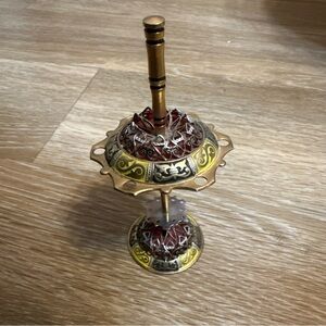 VTG 1960-70 Spanish Toledo Damascen Cocktail Skewer Brass Holder